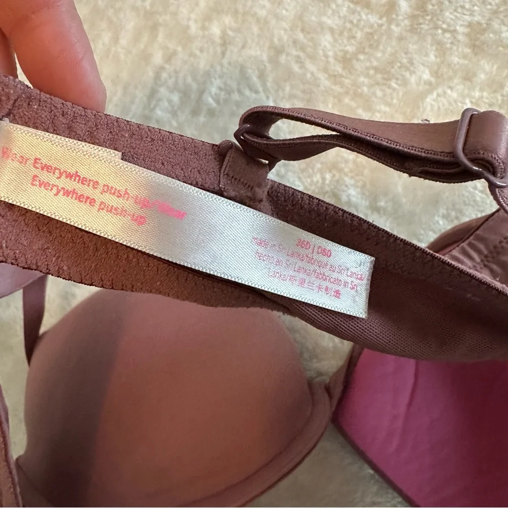 Victoria’s Secret Pink Wear Everywhere Push Up Bra Mauve Pink Size 36D - Picture 4 of 4